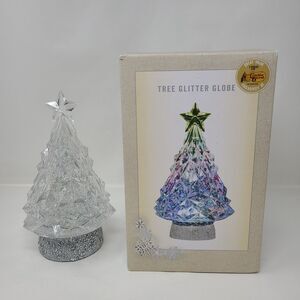 Cracker Barrel Exclusive Christmas Tree Glitter Globe Lighted Holiday Decor